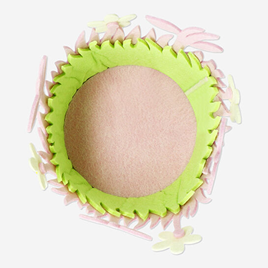 Flying Tiger Copenhagen Beyaz Çiçekli Pembe Orta Keçe Sepet