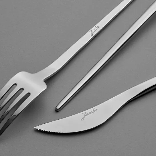 Jumbo 4400 Fallen 84 Parça 12 Kişilik Çelik Çatal Kaşık Bıçak Takımı
