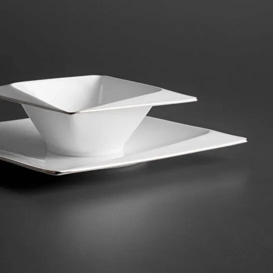 Jumbo Fold Platin 58 Parça 12 Kişilik Kare Yemek Takımı