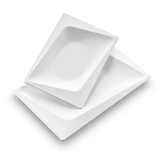 Jumbo Fold Platin 58 Parça 12 Kişilik Kare Yemek Takımı