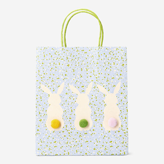 Flying Tiger Copenhagen Ponponlu Tavşan Desenli Hediye Çantası 19,5 cm x 23 cm