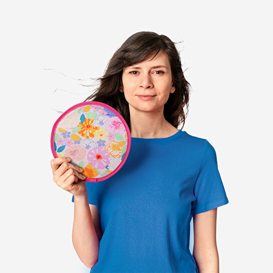 Flying Tiger Copenhagen Çiçek Desenli Katlanabilir Yuvarlak Yelpaze