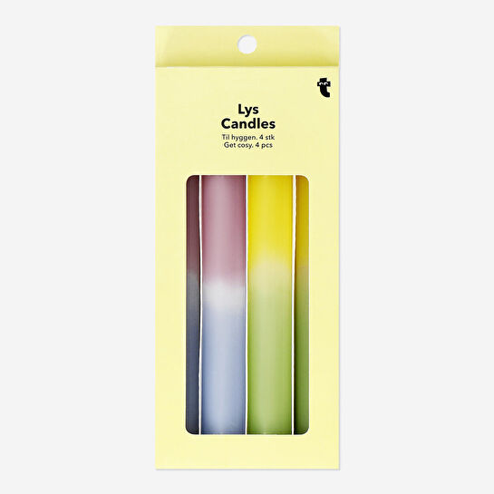 Flying Tiger Copenhagen 4'lü Çok Renkli Şamdan Mumu 20 cm