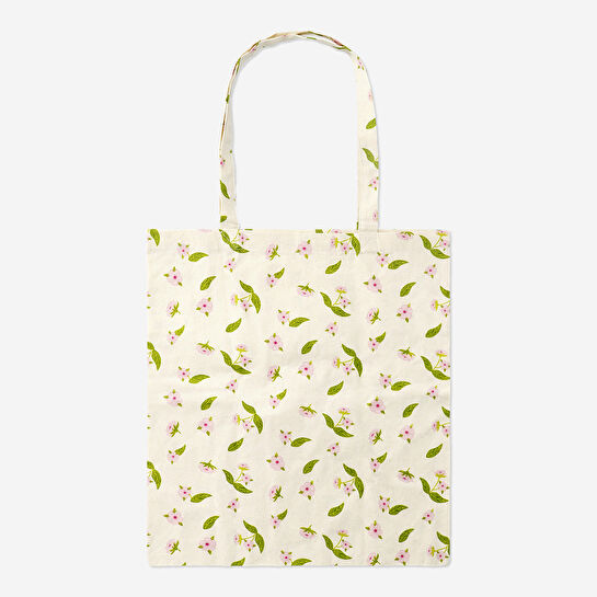 Flying Tiger Copenhagen Kiraz Çiçeği Desenli Pembe Bez Çanta