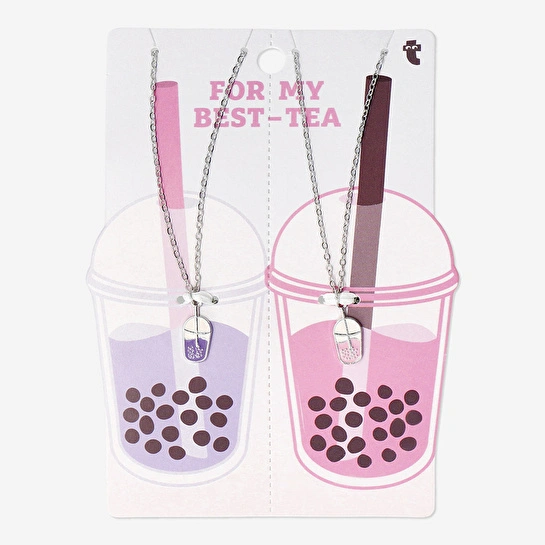 Flying Tiger Copenhagen 2'li Bubble Tea Detaylı Arkadaşlık Kolyesi Seti