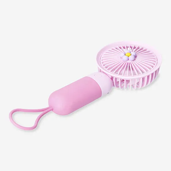 Flying Tiger Copenhagen Çiçek Detaylı Pembe El Vantilatörü