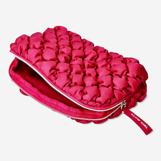 Flying Tiger Copenhagen Koyu Pembe Kapitone Makyaj Çantası 20 cm x 13,5 cm