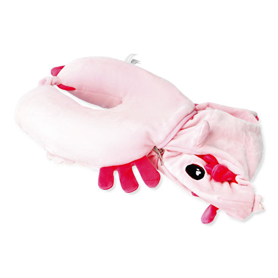 Flying Tiger Copenhagen Katlanabilir Pembe Sevimli Canavar Şeklinde Çocuk Boyun Yastığı