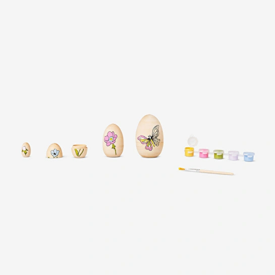 Flying Tiger Copenhagen Kendin Yap Ahşap 4'lü Yumurta Seti