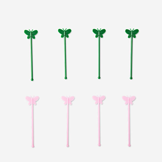 Flying Tiger Copenhagen 8'li Kelebek Şekilli Kokteyl Karıştırıcı Seti