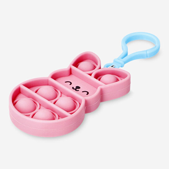 Flying Tiger Copenhagen Pembe Tavşan Şeklinde Baloncuklu Anahtarlık