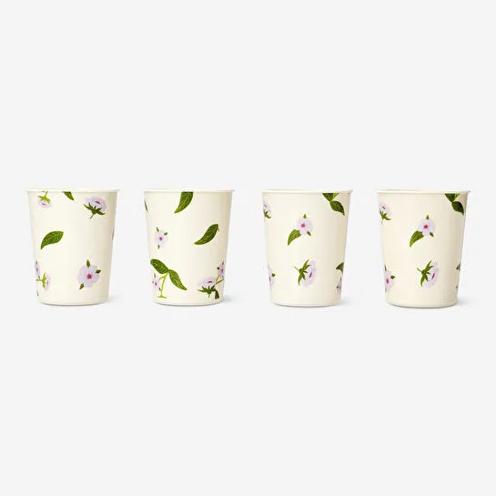 Flying Tiger Copenhagen 4'lü Kiraz Çiçeği Desenli Plastik Bardak Seti
