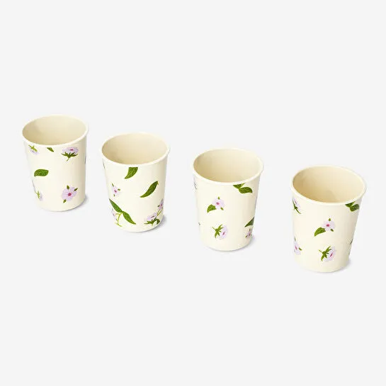 Flying Tiger Copenhagen 4'lü Kiraz Çiçeği Desenli Plastik Bardak Seti