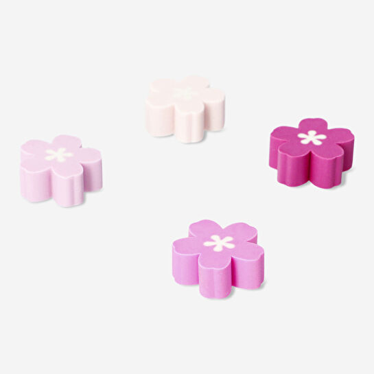 Flying Tiger Copenhagen 4'lü Kiraz Çiçeği Şeklinde Pembe Silgi Seti