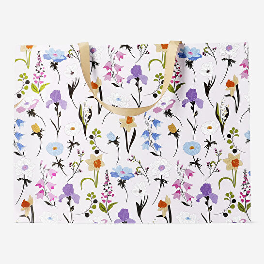 Flying Tiger Copenhagen Bahar Çiçekleri Desenli Kağıt Hediye Çantası