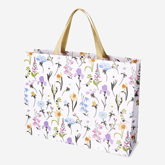 Flying Tiger Copenhagen Bahar Çiçekleri Desenli Kağıt Hediye Çantası