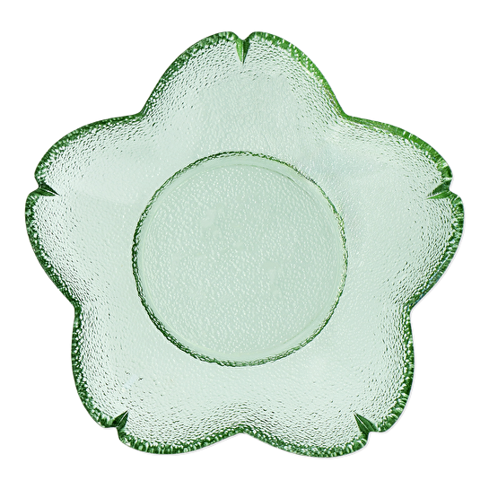 Flying Tiger Copenhagen Yeşil Çiçek Şeklinde Cam Tabak