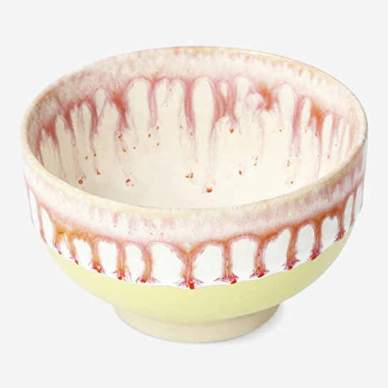 Flying Tiger Copenhagen Büyük Pembe Detaylı Seramik Kase