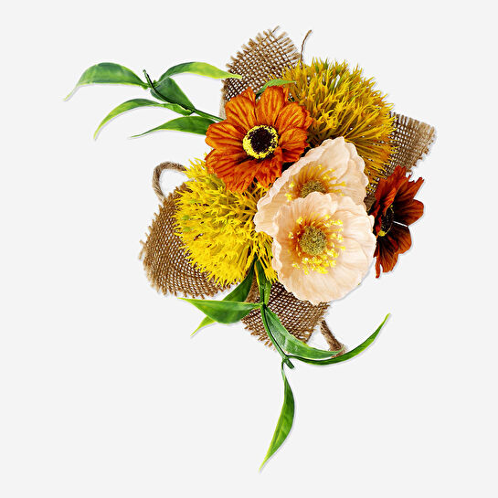 Flying Tiger Copenhagen Jüt Detaylı Sarı Rustik Yapay Çiçek Buketi