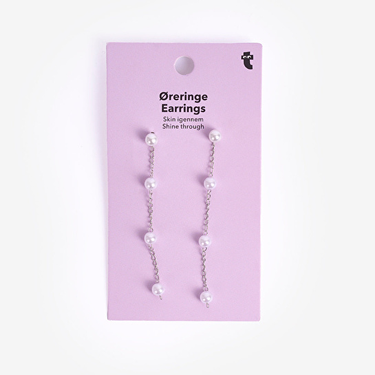 Flying Tiger Copenhagen İnci Detaylı Gümüş Sallantılı Küpe