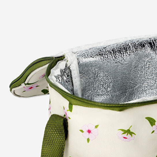 Flying Tiger Copenhagen Kiraz Çiçeği Desenli Bej Soğutucu Çanta