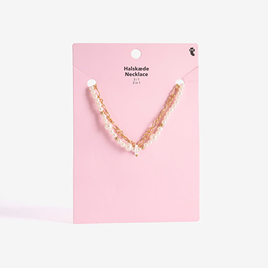 Flying Tiger Copenhagen 2'li İnci Detaylı Gold Kolye Seti