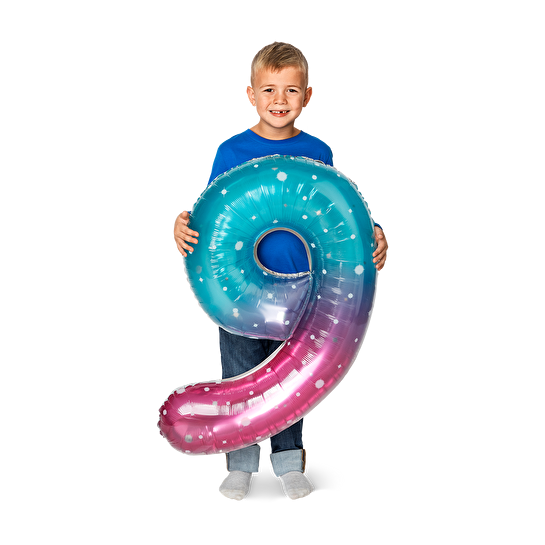 Flying Tiger Copenhagen Pembe Mavi Parlak 9 Numaralı Folyo Balon