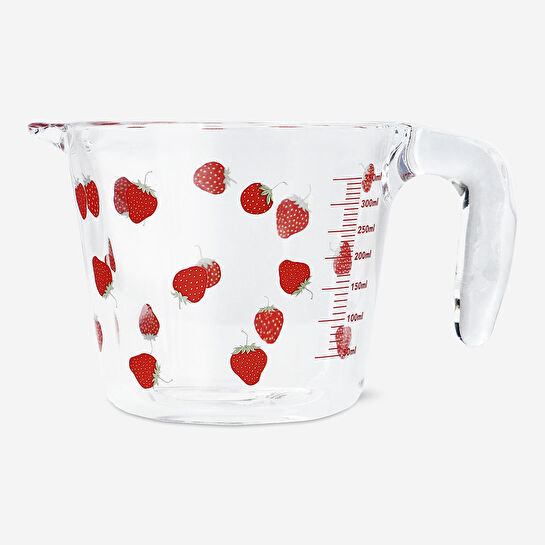Flying Tiger Copenhagen Çilek Desenli Cam Ölçü Kabı