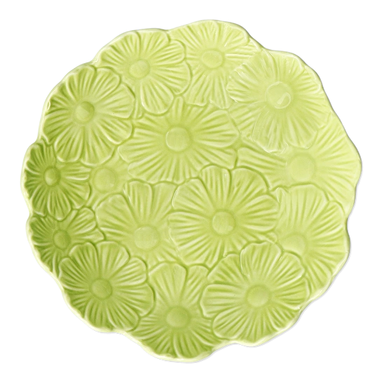 Flying Tiger Copenhagen Yeşil Çiçek Desenli Seramik Salata Kasesi