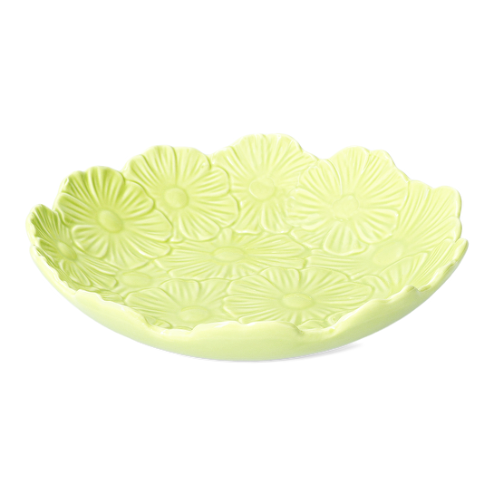 Flying Tiger Copenhagen Yeşil Çiçek Desenli Seramik Salata Kasesi