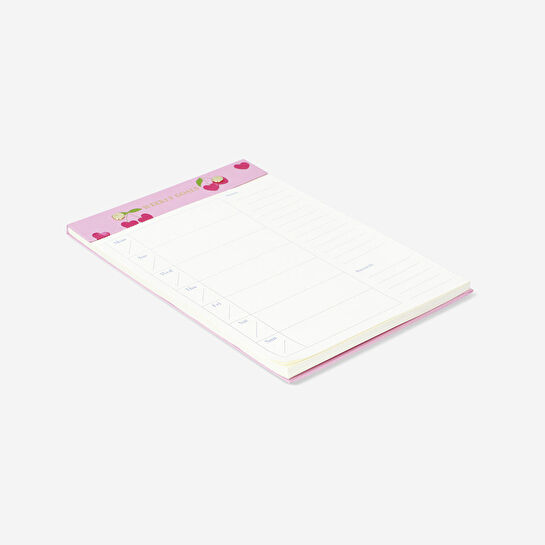 Flying Tiger Copenhagen Kiraz Desenli Pembe Haftalık Planlayıcı B5