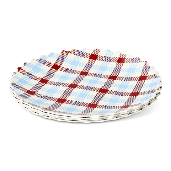 Flying Tiger Copenhagen 4'lü Kareli Plastik Tabak