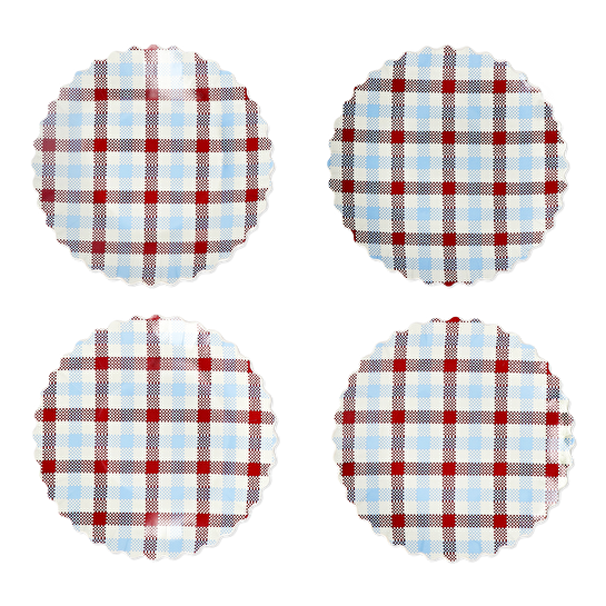 Flying Tiger Copenhagen 4'lü Kareli Plastik Tabak