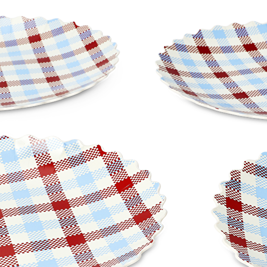 Flying Tiger Copenhagen 4'lü Kareli Plastik Tabak