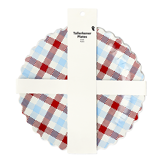 Flying Tiger Copenhagen 4'lü Kareli Plastik Tabak