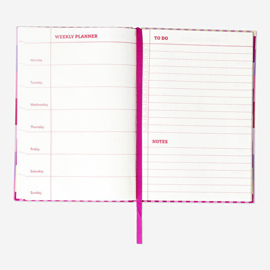 Flying Tiger Copenhagen Pembe Çizgili Haftalık Planlayıcı Defter
