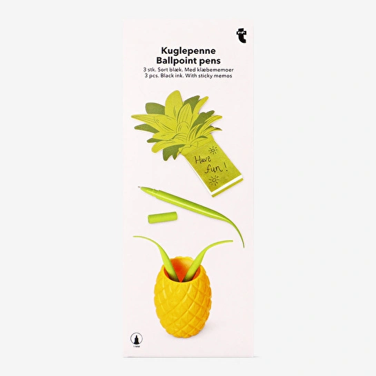 Flying Tiger Copenhagen Ananas Şeklinde Tükenmez Kalem Seti