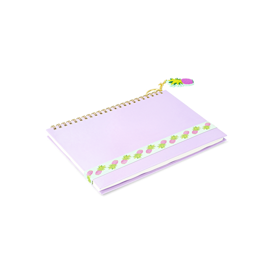 Flying Tiger Copenhagen Ananas Detaylı Mor Defter