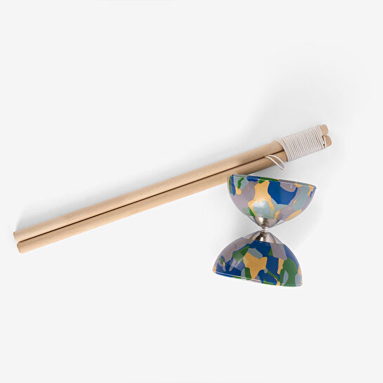 Flying Tiger Copenhagen Mavi Ahşap Lastikli Diabolo Seti