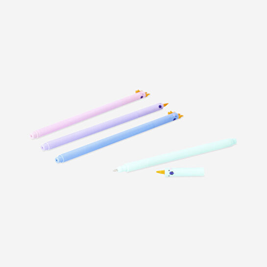 Flying Tiger Copenhagen 4'lü Papağan Detaylı Jel Tükenmez Kalem Seti