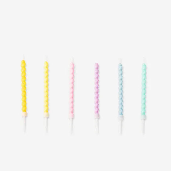 Flying Tiger Copenhagen 6'lı Çok Renkli Burgu Pasta Mumu