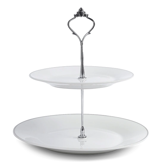 Flying Tiger Copenhagen Gümüş Detaylı 2 Katlı Servislik