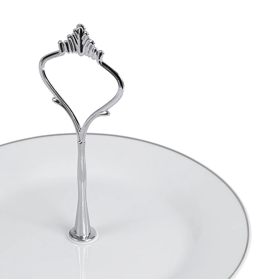 Flying Tiger Copenhagen Gümüş Detaylı 2 Katlı Servislik