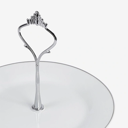 Flying Tiger Copenhagen Gümüş Detaylı 2 Katlı Servislik