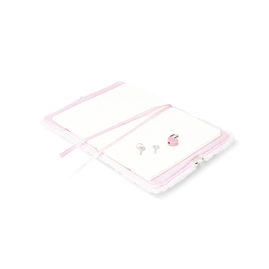 Flying Tiger Copenhagen Kilitli Ahtapot Desenli Pembe Peluş Defter A5