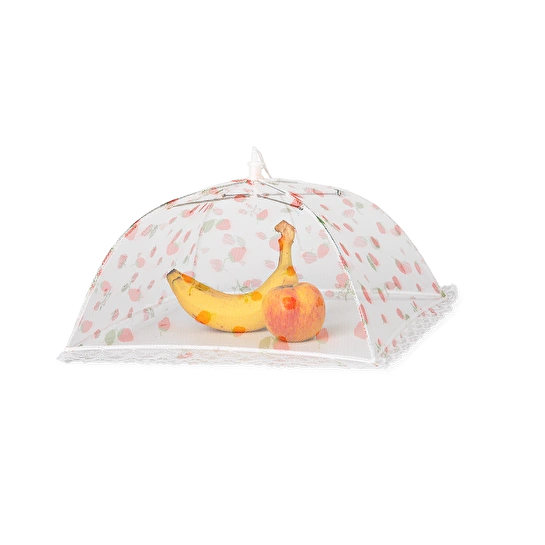 Flying Tiger Copenhagen Çilek Desenli Beyaz Yiyecek Koruma Teli