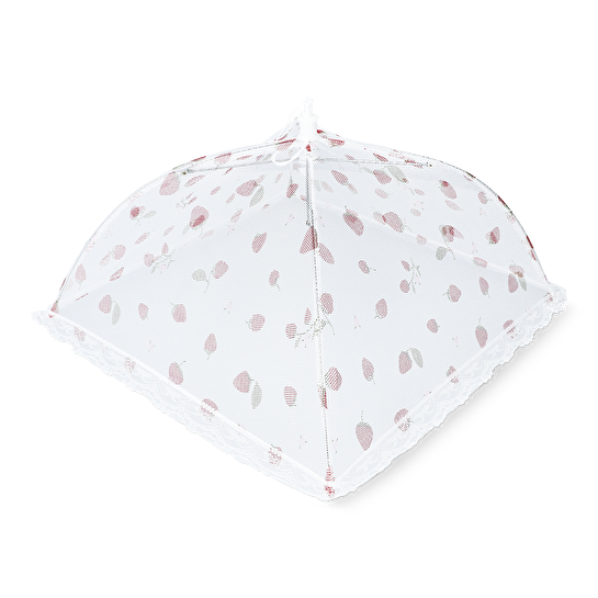 Flying Tiger Copenhagen Çilek Desenli Beyaz Yiyecek Koruma Teli