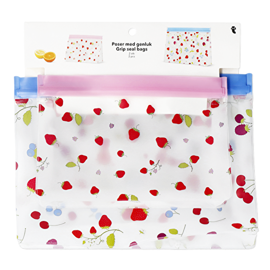 Flying Tiger Copenhagen 2'li Meyve Desenli Kilitli Poşet