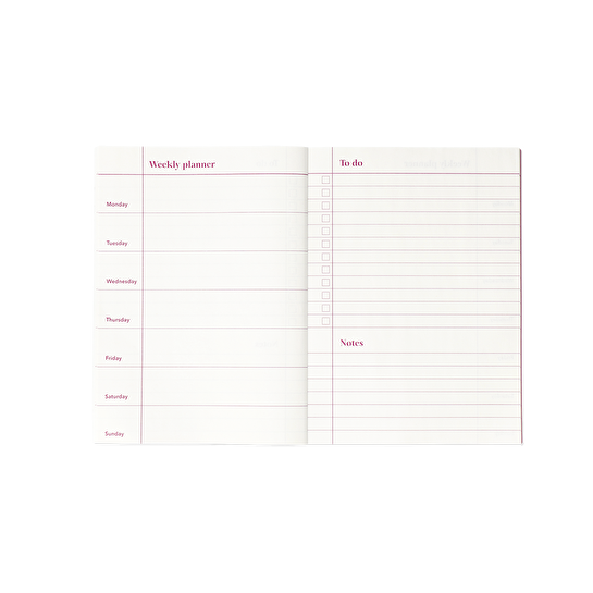 Flying Tiger Copenhagen Pembe Kiraz Desenli Haftalık Planlayıcı Defter