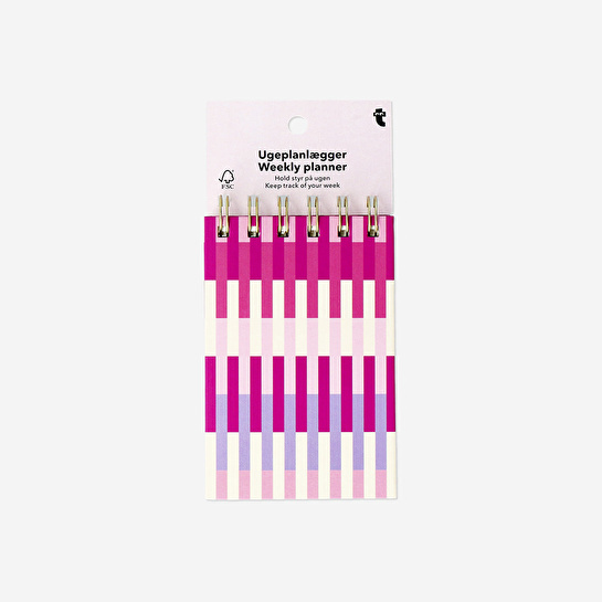 Flying Tiger Copenhagen Pembe Çizgili Haftalık Planlayıcı Not Defteri